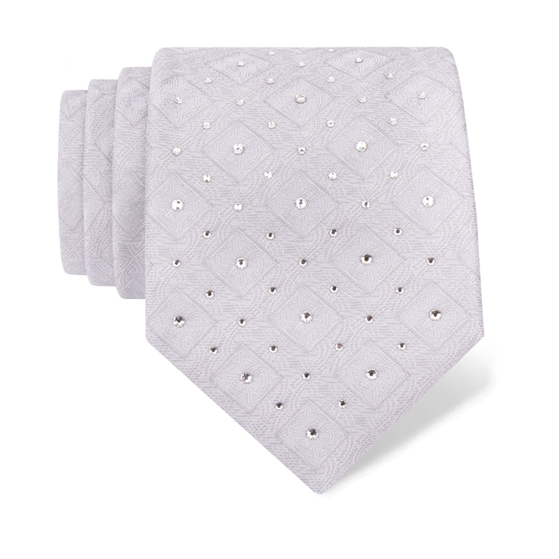 Cravat CROATA Kristal Thematic Limited edition Braiding Beige  Silk 100%, High quality chrystals  