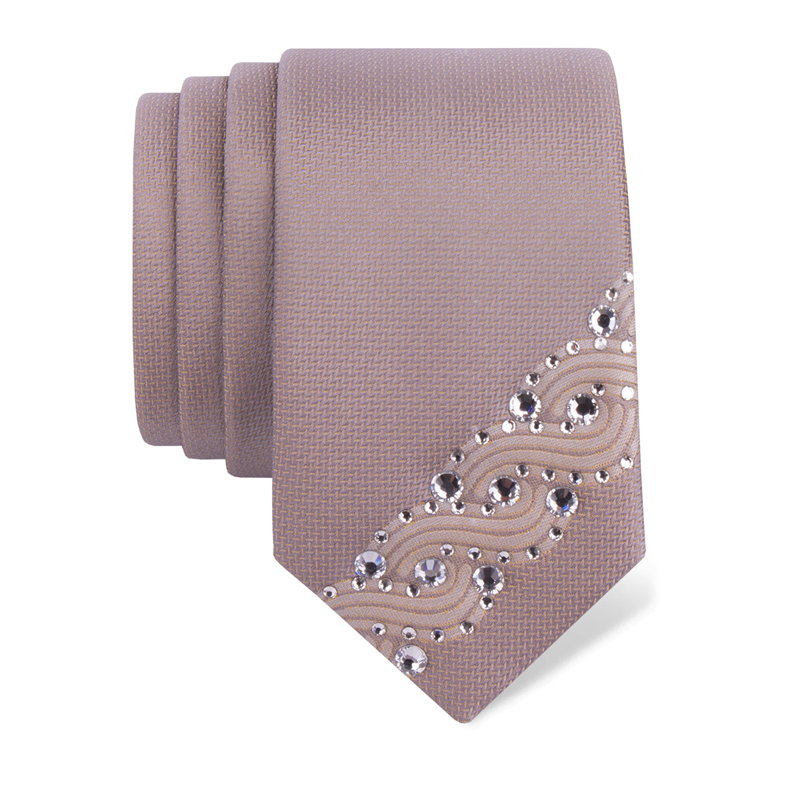 Cravat CROATA Kristal Thematic  Braiding Yellow  Silk 100%, High quality chrystals  