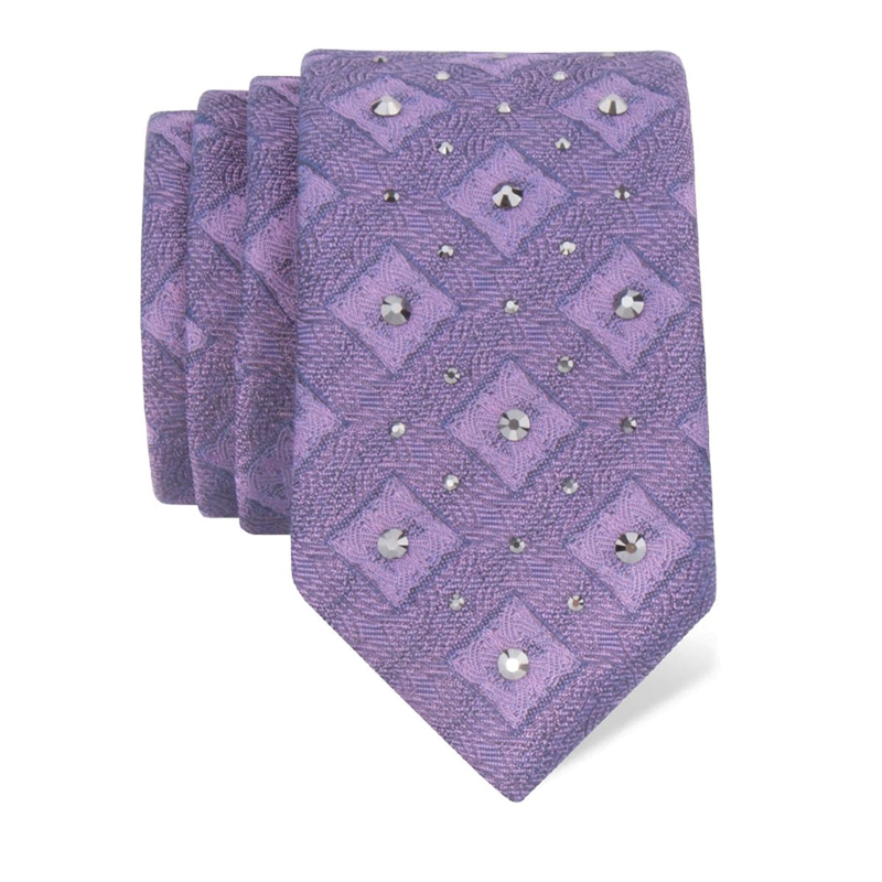 Cravat CROATA Kristal Thematic  Braiding Purple  Silk 100%, High quality chrystals  