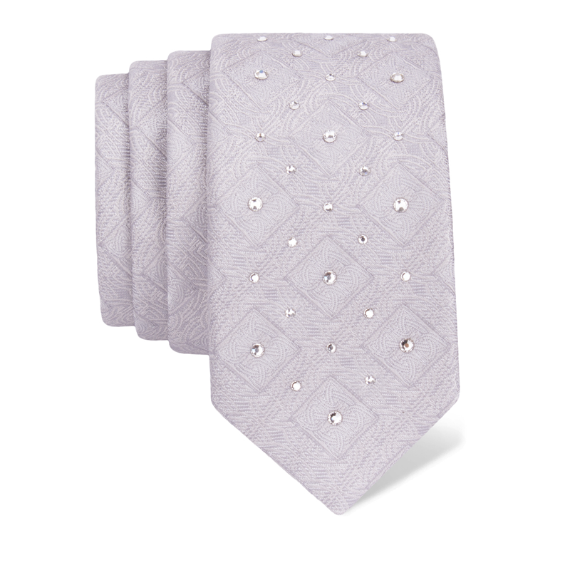 Cravat CROATA Kristal Thematic  Braiding Beige  Silk 100%, High quality chrystals  