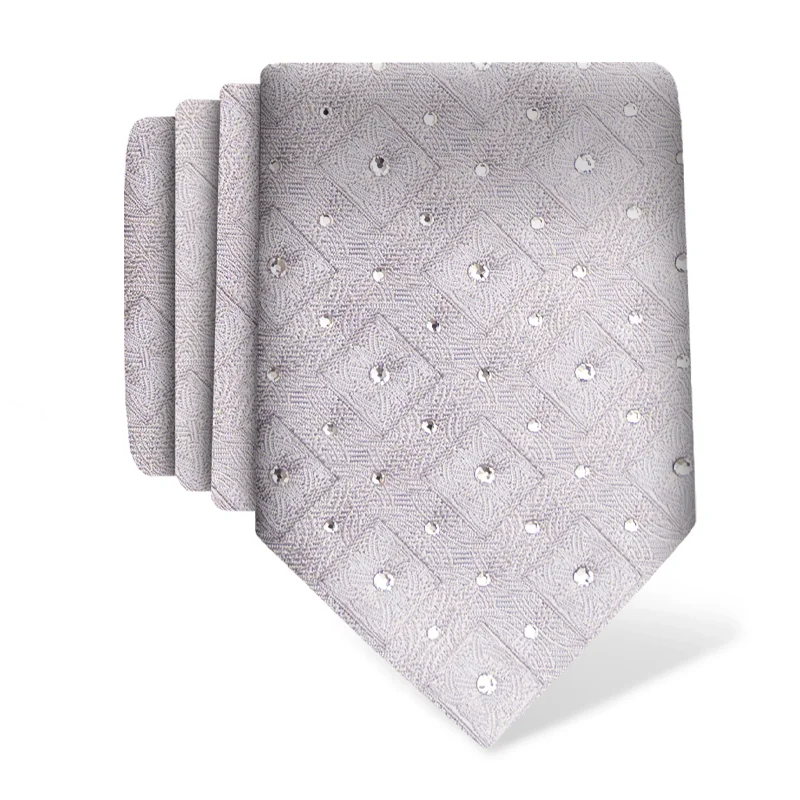 Cravat CROATA Kristal Thematic  Braiding Grey  Silk 100%, High quality chrystals  