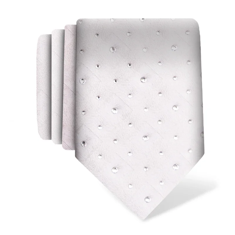 Cravat CROATA Kristal Thematic  Braiding White  Silk 100%, High quality chrystals  