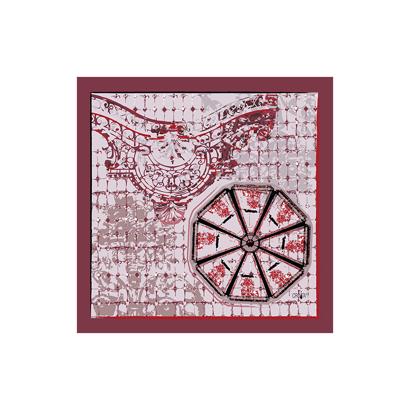 Scarf CROATA Thematic   Wine red  Silk 100%  