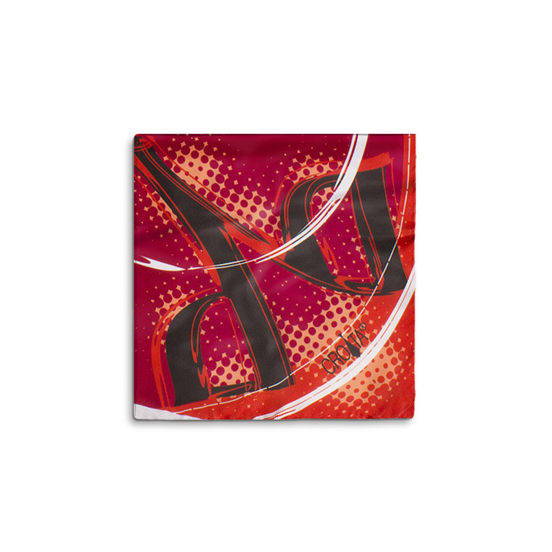 Small scarf CROATA Thematic  Glagolitic alphabet Red  Silk 100%  
