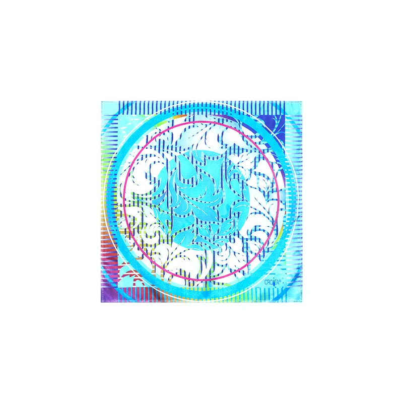 Scarf CROATA Thematic  Secession Turquoise  Silk 100%  