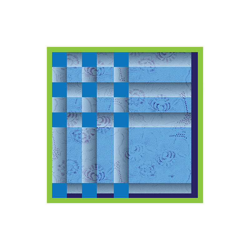 Scarf CROATA Brijuni Thematic Limited edition Folk embroidery Grey  Silk 100%  