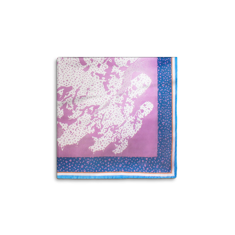 Scarf CROATA Brijuni Thematic Limited edition Dalmatian dog Lilac  Silk 100%  