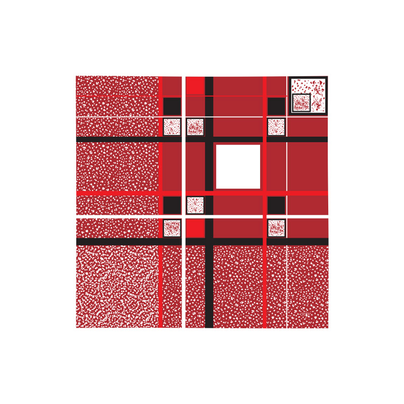 Scarf CROATA Brijuni Thematic Scarf, thematic Dalmatian dog Red  Silk 100%  