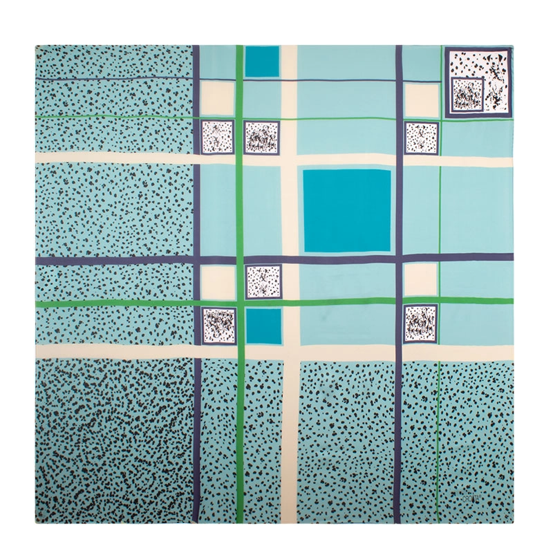 Scarf CROATA Brijuni Thematic Scarf, thematic Dalmatian dog Green  Silk 100%  