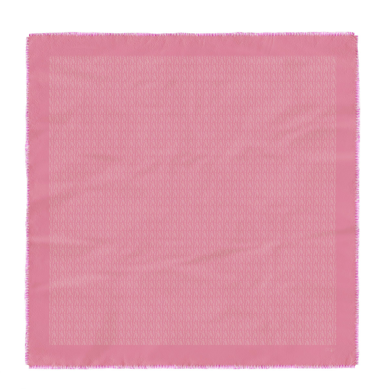 Scarf CROATA Dubrovnik Thematic Scarf, thematic Glagolitic alphabet Pink  silk 67%, wool 33%  