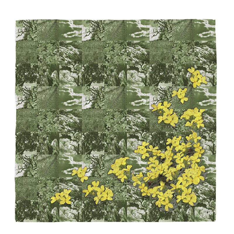 Scarf CROATA Dubrovnik Thematic  Velebit mountain Green  Wool 48%, Silk 35%, Cashmere 17%  