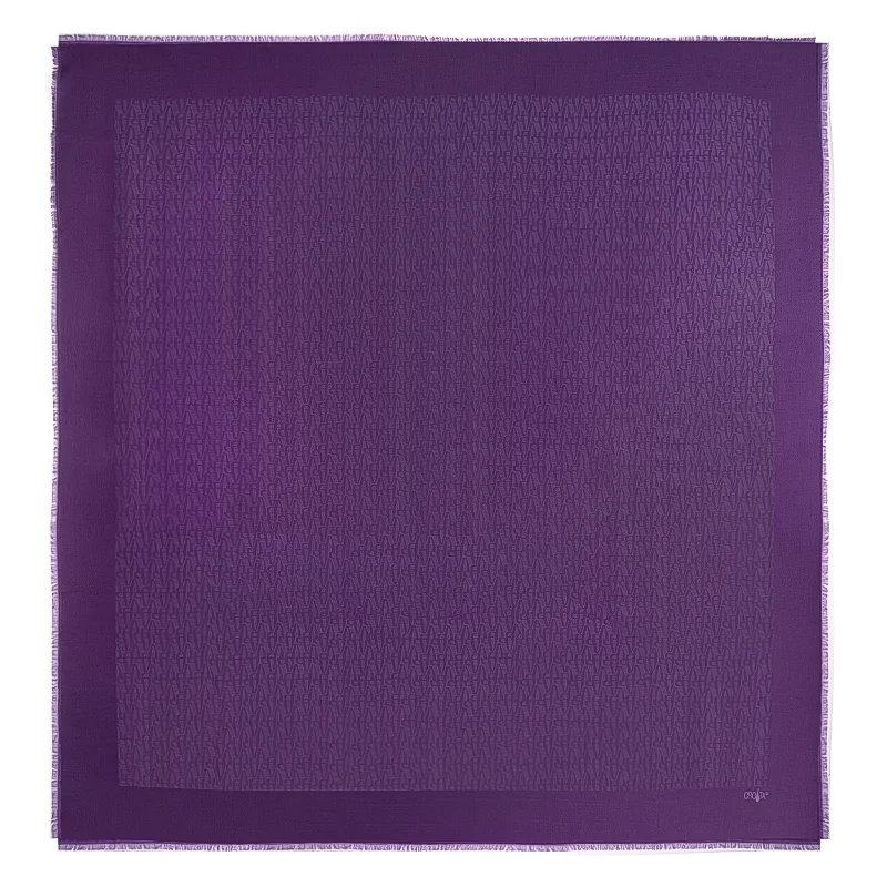 Scarf CROATA Dubrovnik Thematic Scarf, thematic Glagolitic alphabet Purple  silk 67%, wool 33%  