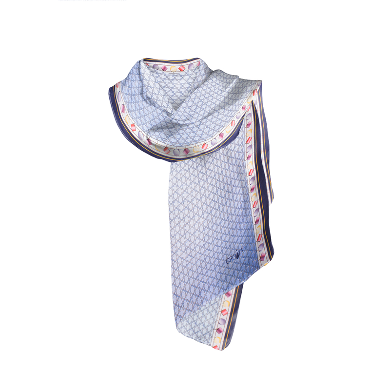 Shawl CROATA Thematic Shawl, thematic Zagreb cathedral Light blue  Silk 100%  