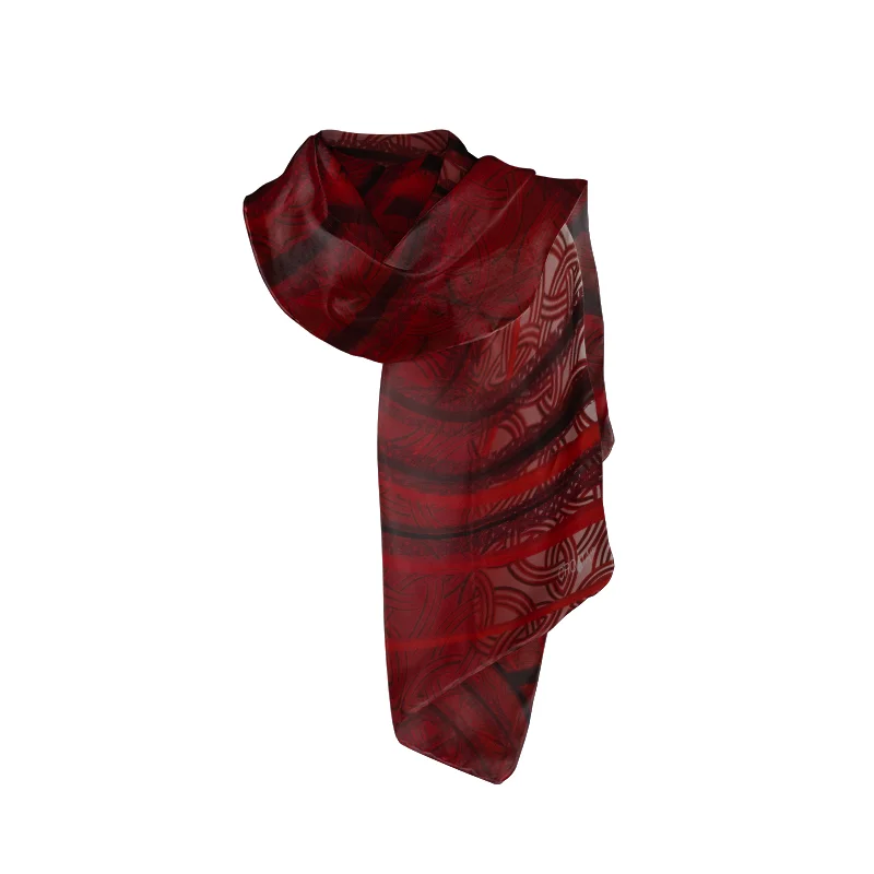 Shawl CROATA Thematic  Braiding Red  Silk 100%  