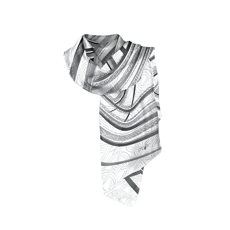 Shawl CROATA Thematic  Braiding White  Silk 100%  