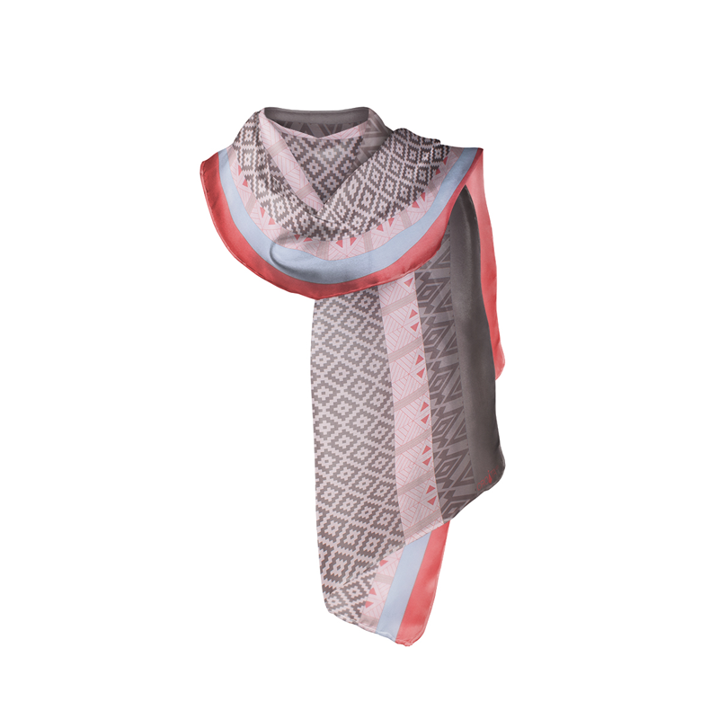 Shawl CROATA Thematic Shawl, thematic Folk embroidery Olive  Silk 100%  