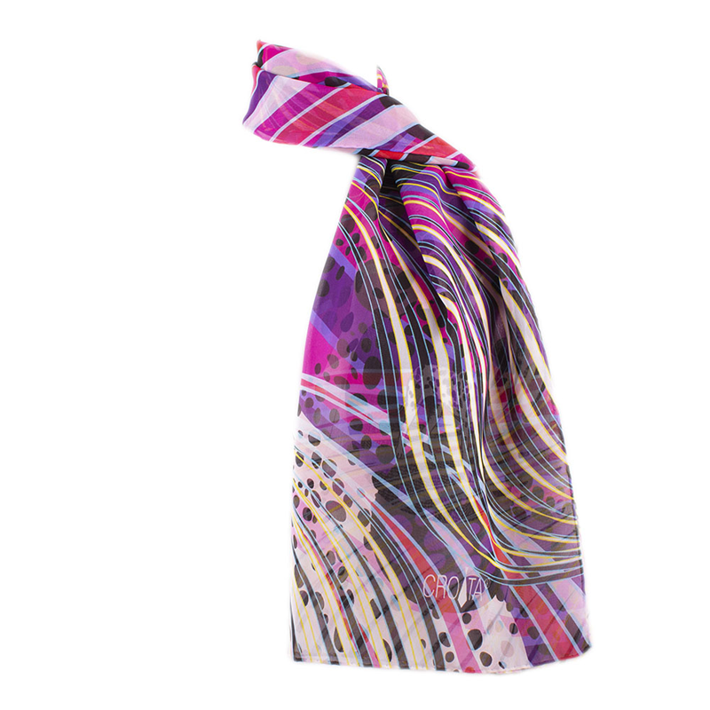 Shawl CROATA Thematic Shawl, thematic Dalmatian dog Magenta  Silk 100%  