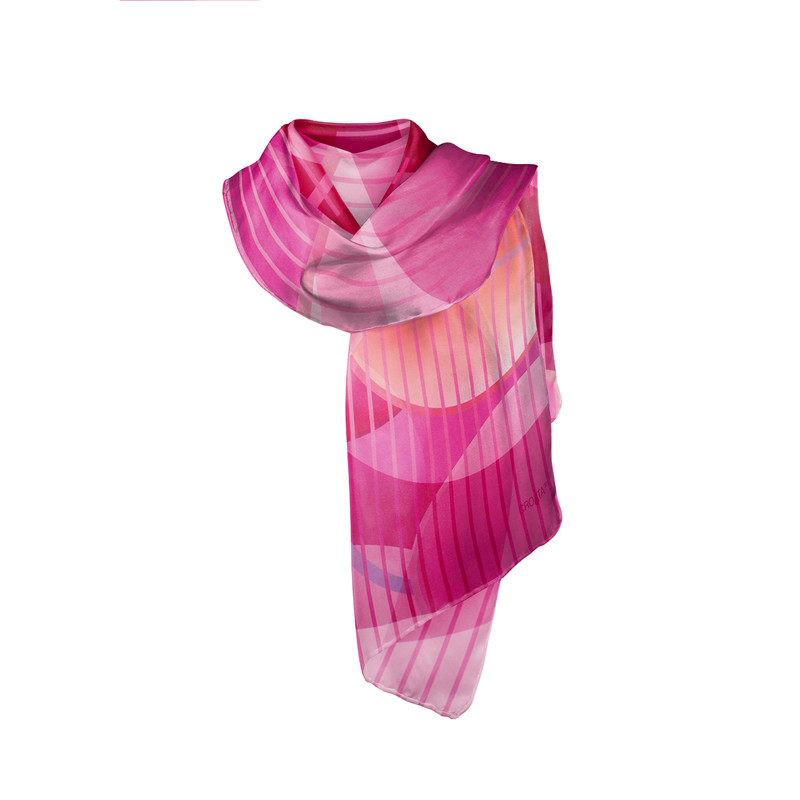 Shawl CROATA Classic Shawl, classic Ovals Magenta  Silk 100%  