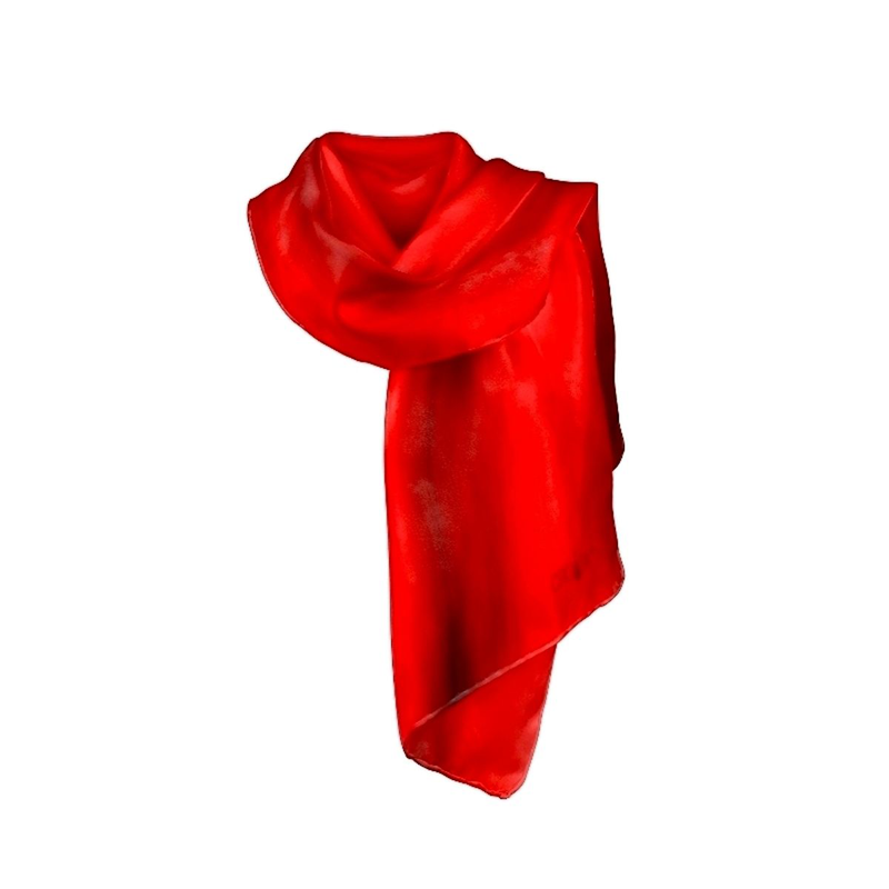 Shawl CROATA Classic  Solid Red  Silk 100%  