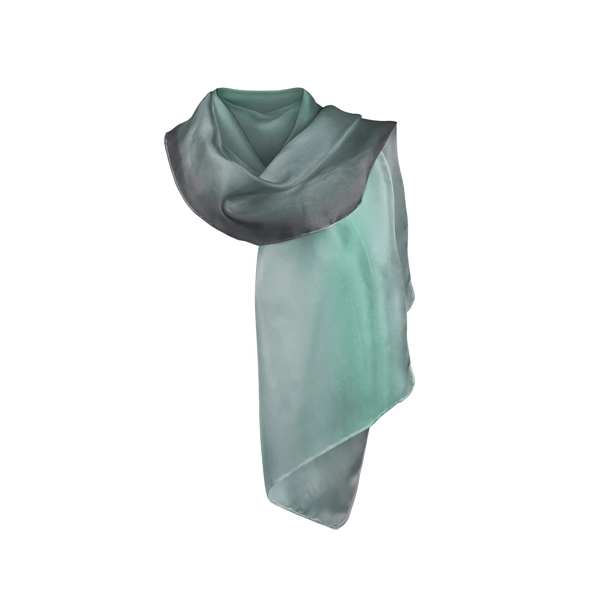 Shawl CROATA Classic  Solid Green  Silk 100%  