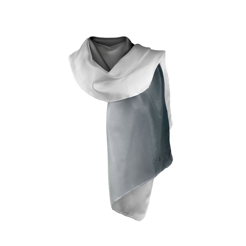 Shawl CROATA Classic  Solid Grey  Silk 100%  