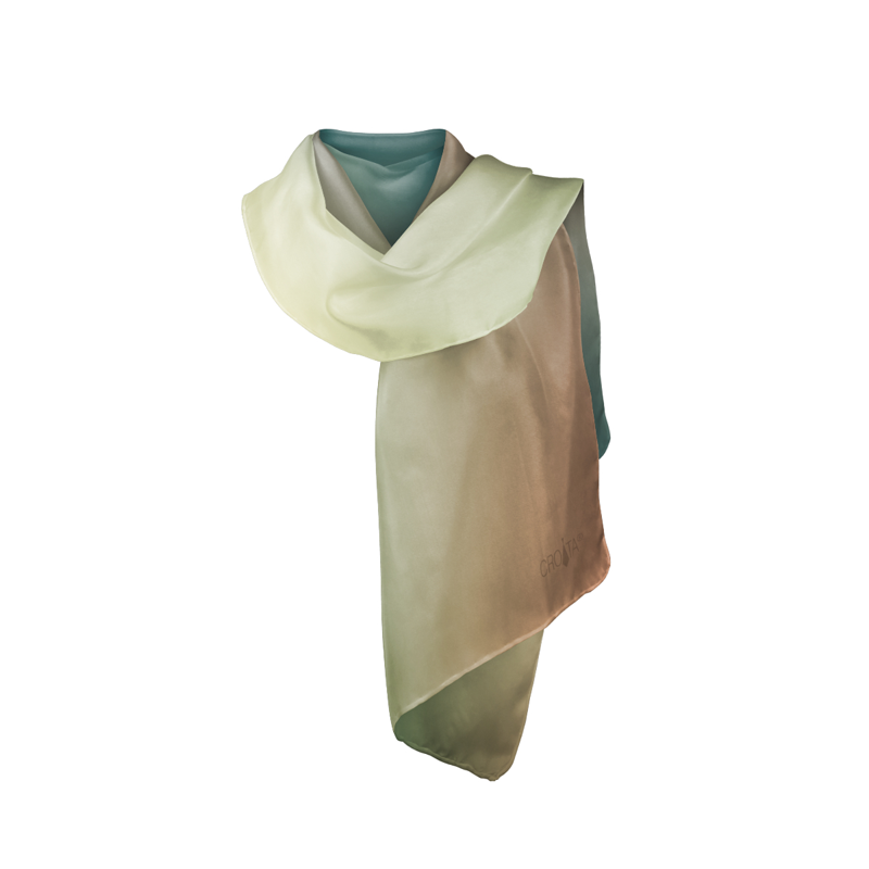 Shawl CROATA Classic  Solid Green  Silk 100%  
