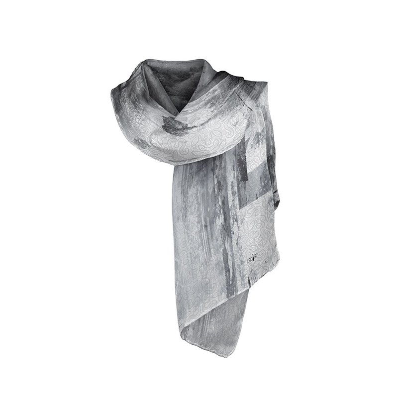 Shawl CROATA Brijuni Thematic  Lace Grey  Silk 100%  