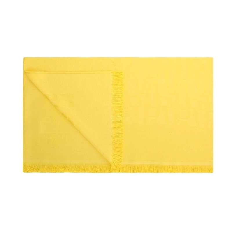 Shawl CROATA Dubrovnik Thematic Limited edition Glagolitic alphabet Yellow  silk 67%, wool 33%  