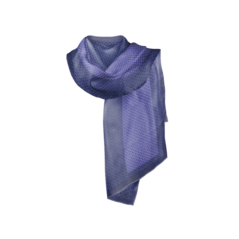 Shawl CROATA Dubrovnik Thematic  Braiding Blue  Wool 48%, Silk 35%, Cashmere 17%  
