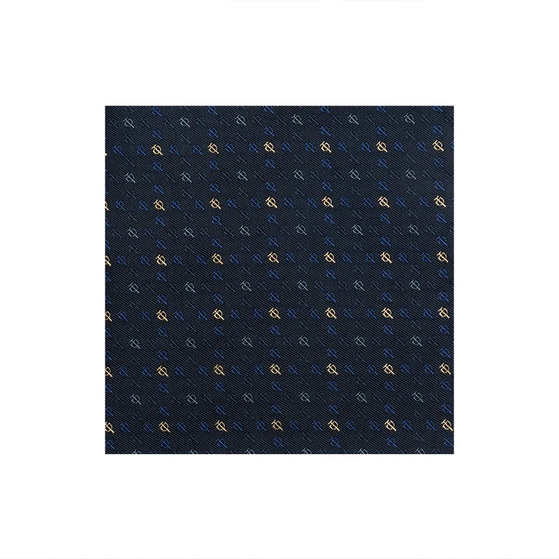 Pocket square CROATA AuHRum Thematic  Glagolitic alphabet Dark blue  Silk 89%, Metalized silk thread (gold) limited 11%  