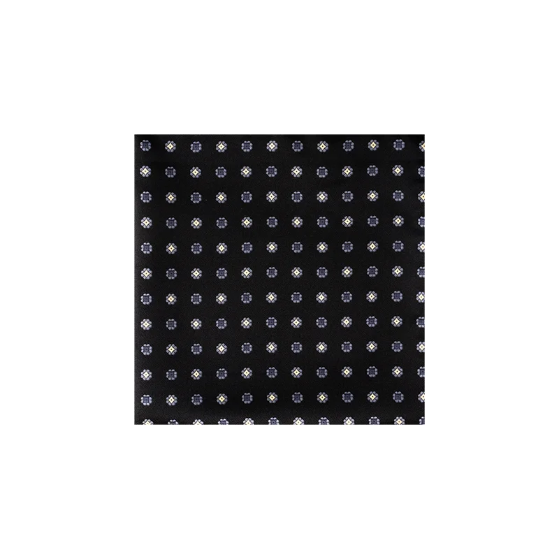 Pocket square CROATA Classic  Small shapes Black  Silk 100%  