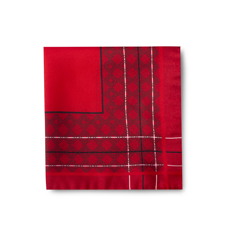 Pocket square CROATA Thematic  Braiding Green  Silk 100%  