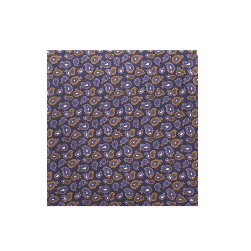Pocket square CROATA Classic  Paisley Blue  Silk 100%  