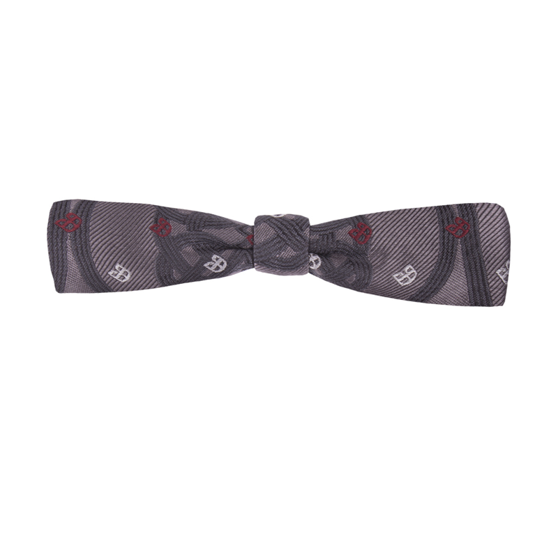 Bow tie CROATA Clasicum Thematic Pre-tied bow tie Braiding and glagolitic alphabet Grey  Silk 100%  