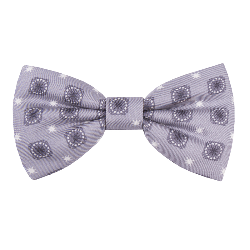 Bow tie CROATA Clasicum Thematic Pre-tied bow tie Braiding Grey  Silk 100%  