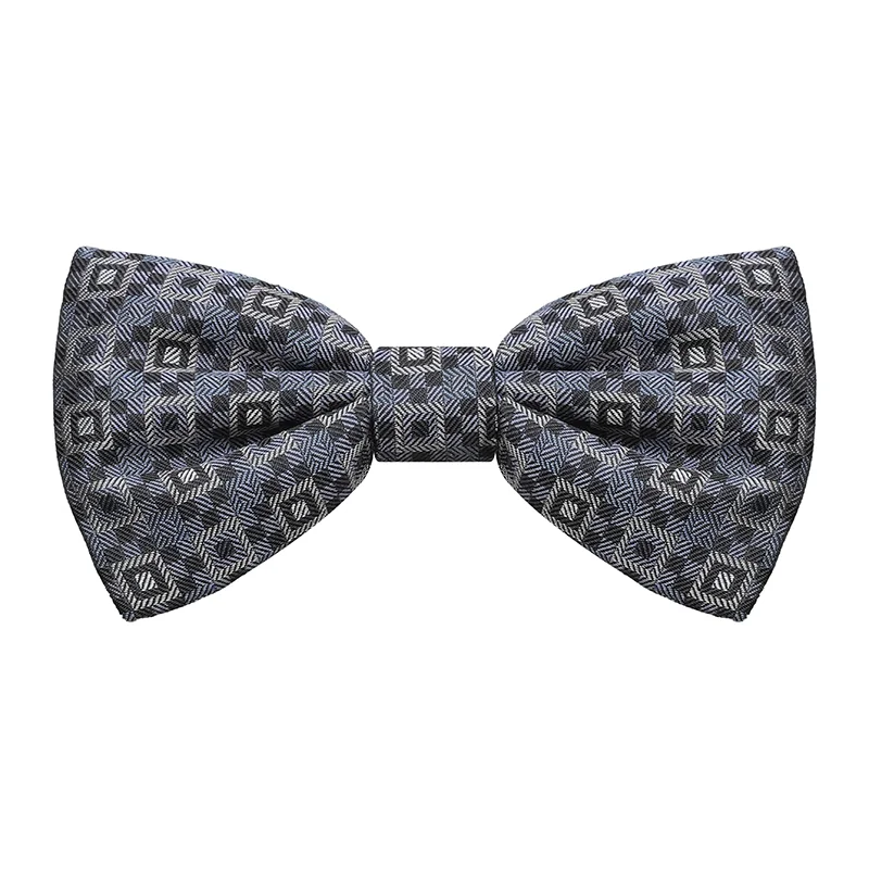 Bow tie CROATA Thematic  Squares Grey  Silk 100%  