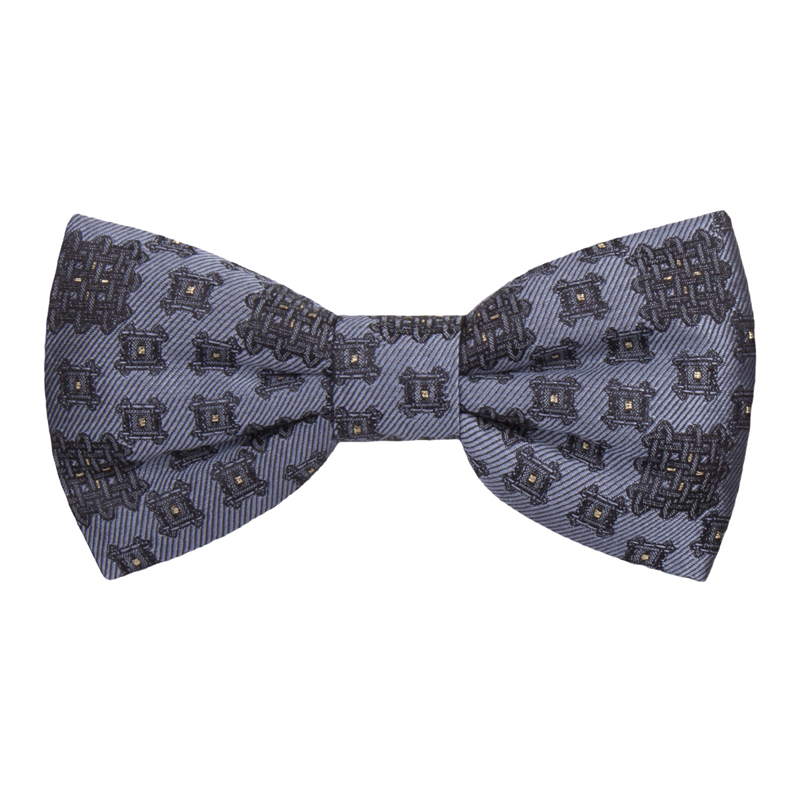Bow tie CROATA AuHRum Thematic  Braiding Light blue  Silk 87%,Metalized silk thread(gold)13%  