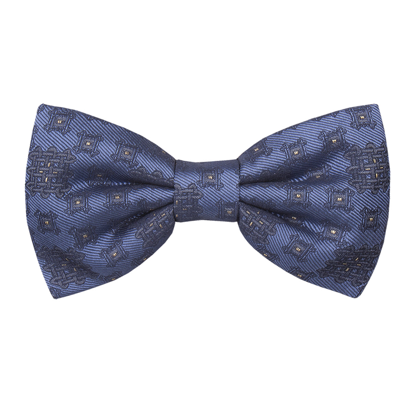 Bow tie CROATA auHRum Thematic Pre-tied bow tie Braiding Blue  Silk 87%,Metalized silk thread(gold)13%  