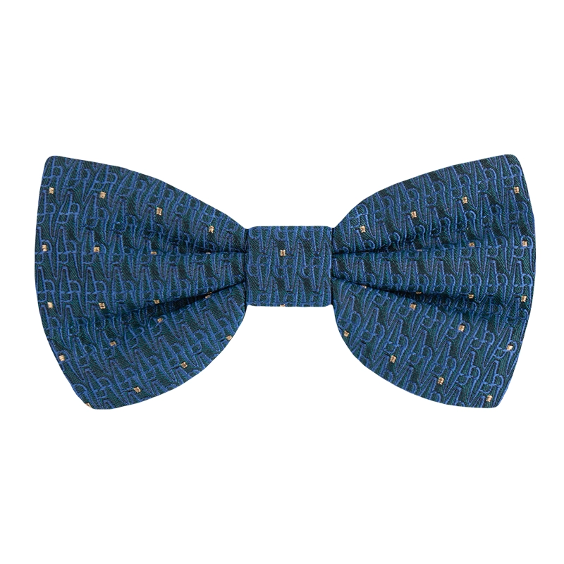 Bow tie CROATA AuHRum Thematic  Glagolitic alphabet Blue  Silk 93%, Metalized silk thread (gold) limited 7%  