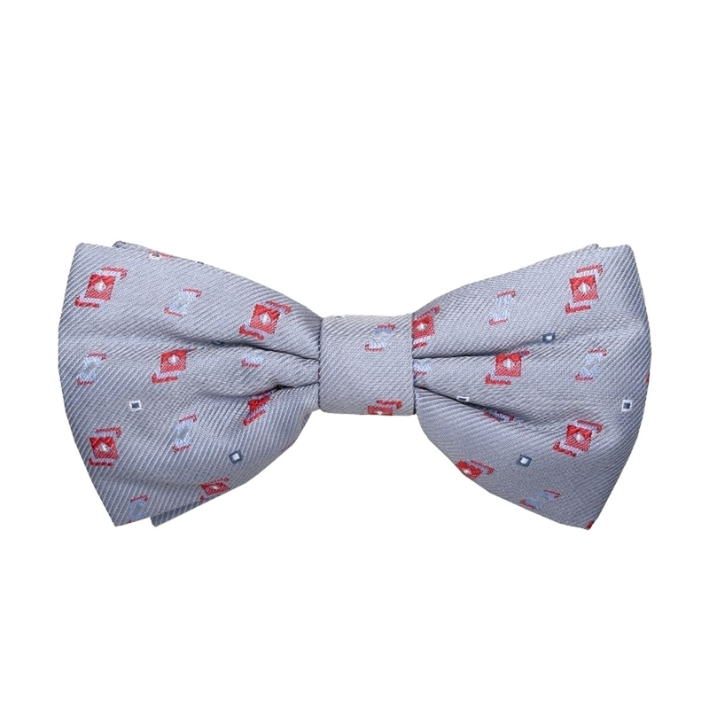 Bow tie CROATA Brijuni Classic Classic Squares Grey  Silk 100%  