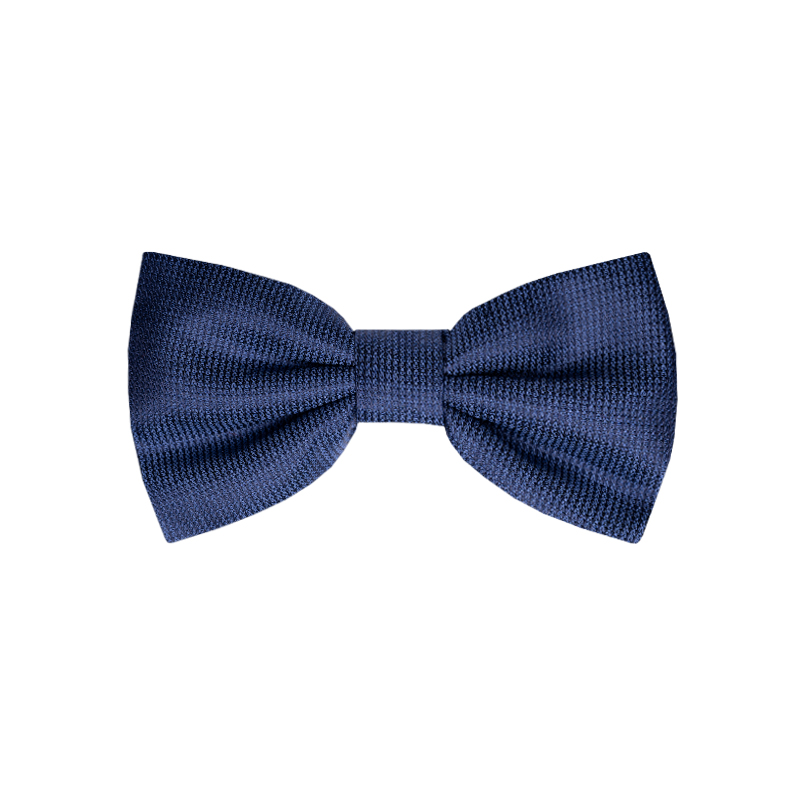 Bow tie CROATA Classic Pre-tied bow tie Solid textured Dark blue  Silk 100%  