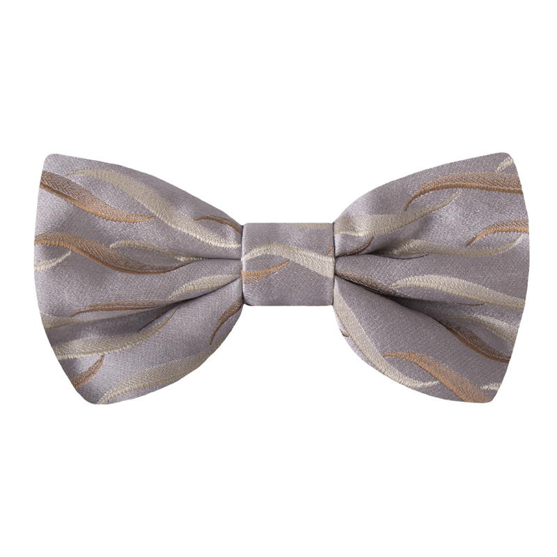 Bow tie CROATA Classic Festive, classic Solid textured Grey  Silk 100%  
