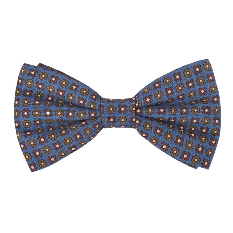 Bow tie CROATA Classic  Flora and Fauna Light blue  Silk 100%  