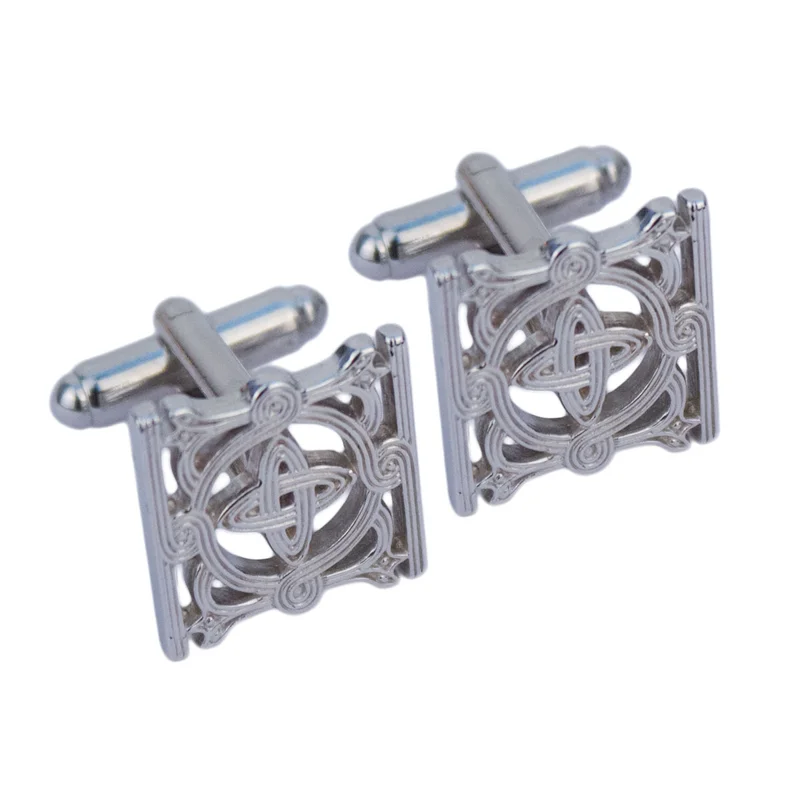 Cufflinks CROATA Thematic  Braiding Silver  Base metal coated with non-noble metal  