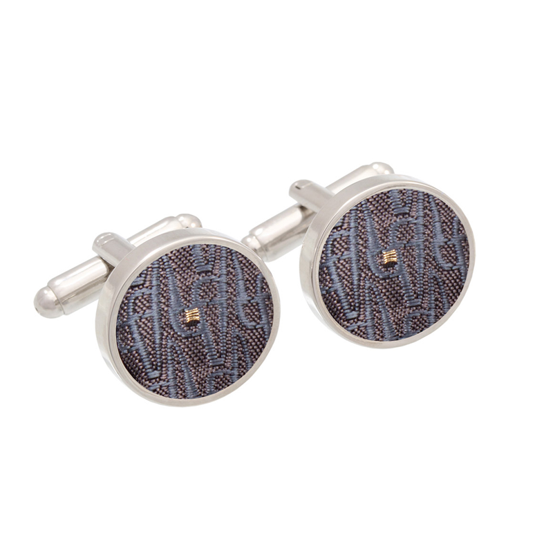 Cufflinks CROATA AuHRum Thematic Thematic Glagolitic alphabet Grey  Silk 93%, Metalized silk thread (gold) limited 7%  