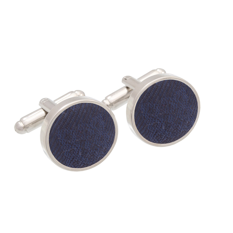 Cufflinks CROATA Thematic Thematic Braiding Dark blue  Silk 100%  