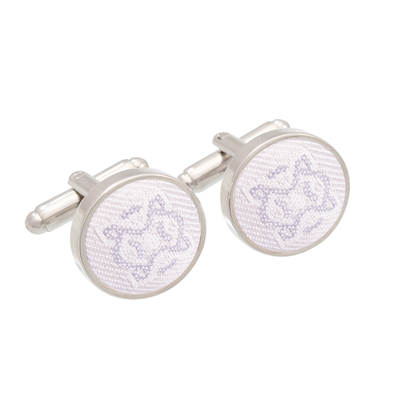Cufflinks CROATA Thematic  Braiding Light grey  Silk 100%  