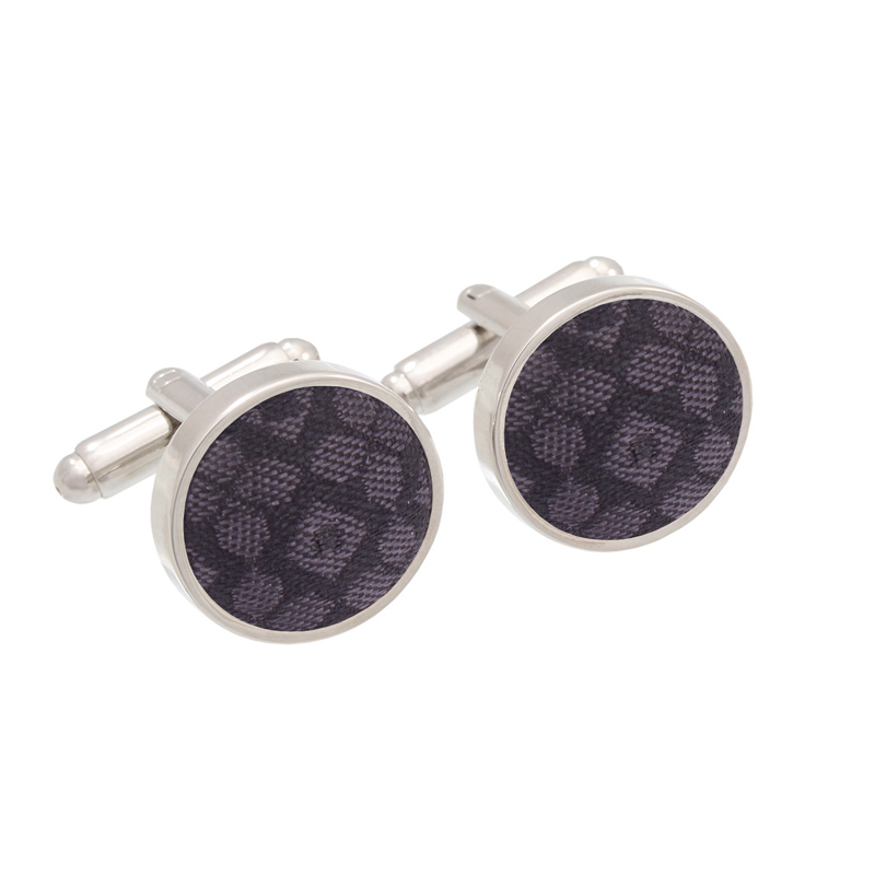 Cufflinks CROATA Classic  Squares Black  silk 95%, metallized fiber 5%  