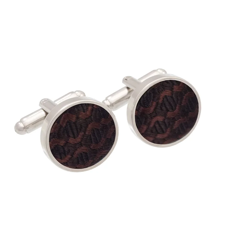 Cufflinks Thematic  Small shapes Dark brown  Silk 100%  