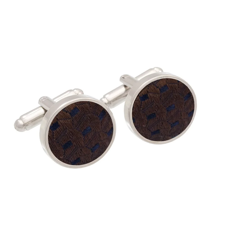 Cufflinks Thematic  Small shapes Dark brown  Silk 100%  